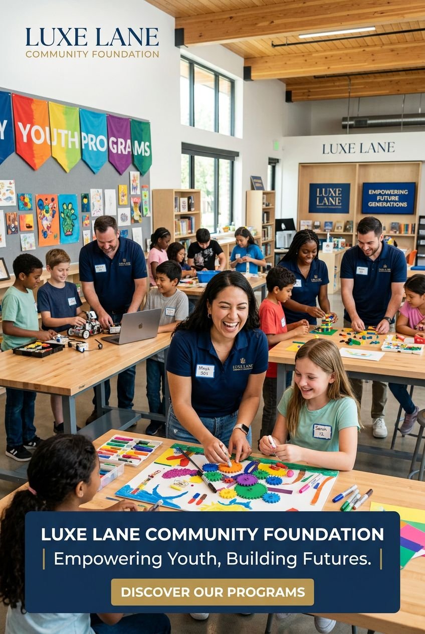 Youth and families participating in Luxe Lane community programs